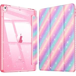 FINTIE Cover per iPad 9a/8a/7a Generazione 10,2 Pollici (2021/2020/2019) | con Portapenne - Antiurto Glittering Trasparente Cover Posteriore con Auto Sveglia/Sonno, Dolci