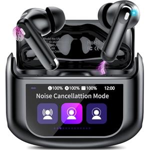 Thunelec Cuffie Bluetooth 5.4 Senza Fili Touch Screen, ANC/ENC Riduzione Rumore, 48H | Audio Stereo Hi-Fi con 5 modalità EQ, Impermeabilità IPX7 Auricolari Bluetooth, Design in-Ear Ergonomico Cuffiette Nero