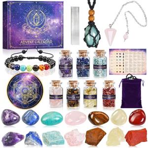 Haozozo Calendario Avvento 2026 Donna Cristalli Terapeutici, Calendario Avvento Pietre e Cristalli, Regalini per Calendario Dell'avvento Regalo di Natale Donna Mamma Amica