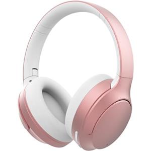 YOYOTUNE Cuffie wireless over ear, con cancellazione attiva del rumore, con microfono, 40 ore di riproduzione, pieghevoli, leggere con bassi profondi, suono stereo HiFi, per viaggi/ufficio/lavoro/PC (rosa)