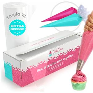 CukkiCakes 600 sac à Poche Professionali USA e Getta (Dimensioni: 30/40/47/53cm) - 100% Riciclabile - Spessore Extra (0.08mm)…