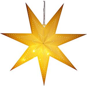 Casaria LED Stella Natale 60 cm Colore Bianco 7 Punte Batteria Decorazione Senza Fili da Appendere Feste Natalizie Addobbi