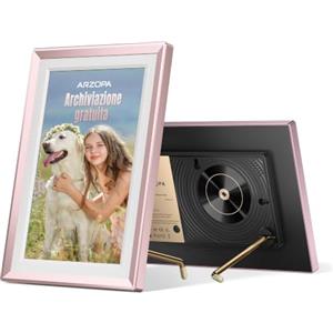 ARZOPA Cornice Digitale WiFi 10,1'' con Cloud 0 Illimitato, Cornice in Metallo Rosa Oro, Touch IPS, 32GB Integrati, Auto-Rotazione, Condivisione da App, Regalo per Famiglia - D10 Oro Rosa
