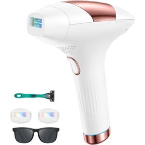 Gropfaros Epilatore Luce Pulsata con Funzione di Raffreddamento a Ghiaccio, Schermo LCD Touch,Modalità di Scorrimento Automatico, Epilatore a Luce Pulsata per Donne e Uomini, Viso, Ascelle, Bikini, Corpo
